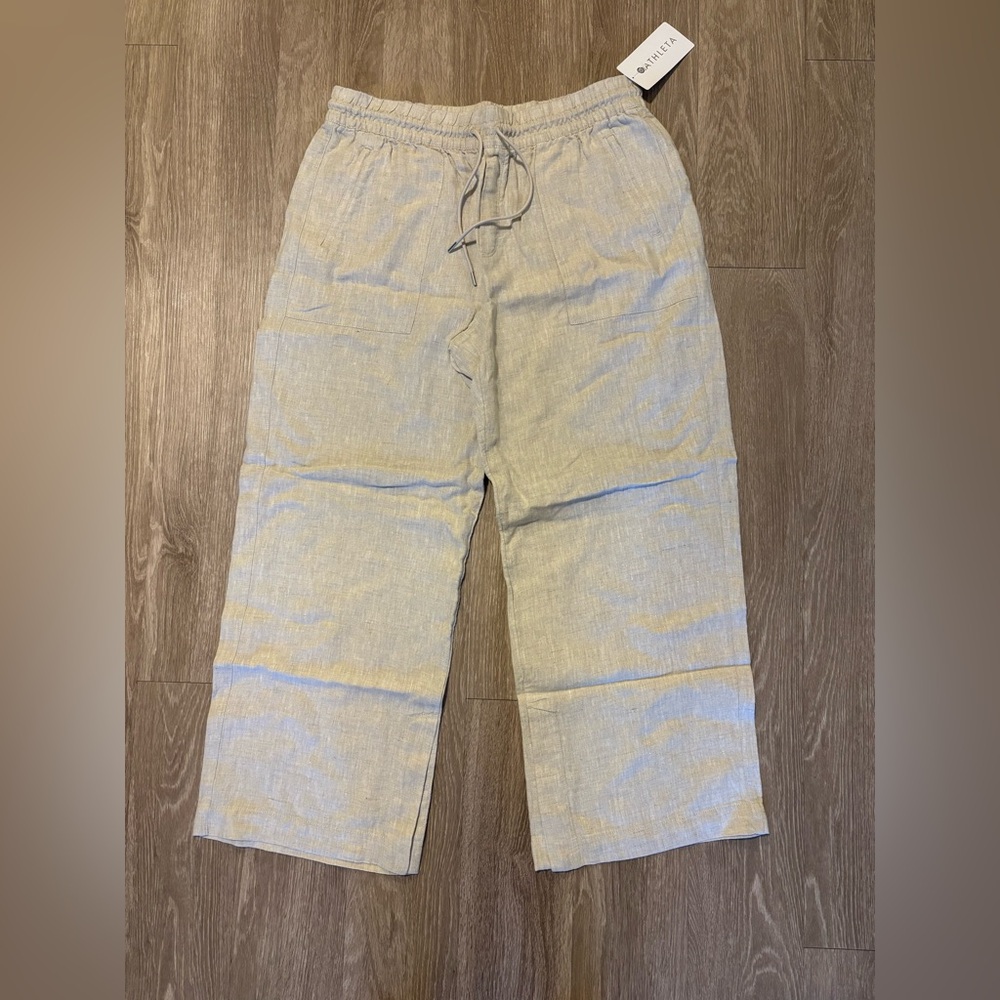 NWT Athleta Undyed Retreat Linen Wide Leg Pant